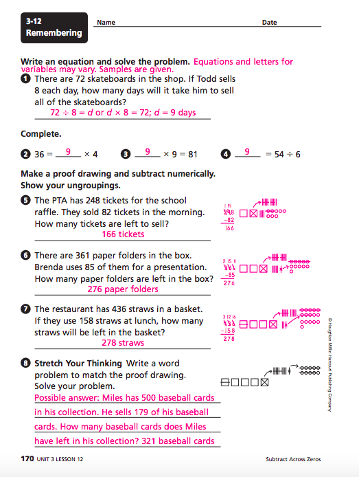 Proof Drawing 3rd Grade Math Subtraction payment proof 2020